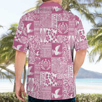 Pink Tonga Kilisimasi Fiefia Hawaiian Shirt Pacific Patchwork Xmas Vibes - Polynesian Pride
