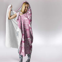Pink Tonga Kilisimasi Fiefia Hooded Blanket Pacific Patchwork Xmas Vibes - Polynesian Pride