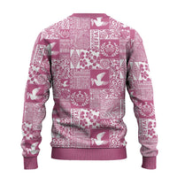 Pink Tonga Kilisimasi Fiefia Ugly Christmas Sweater Pacific Patchwork Xmas Vibes - Polynesian Pride