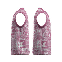 Pink Tonga Kilisimasi Fiefia Christmas Knitted V-Neck Vest Pacific Patchwork Xmas Vibes - Polynesian Pride