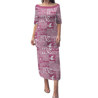 Pink Tonga Kilisimasi Fiefia Puletasi Pacific Patchwork Xmas Vibes - Polynesian Pride