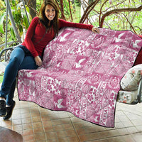 Pink Tonga Kilisimasi Fiefia Quilt Pacific Patchwork Xmas Vibes - Polynesian Pride