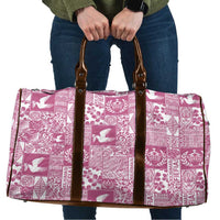 Pink Tonga Kilisimasi Fiefia Travel Bag Pacific Patchwork Xmas Vibes - Polynesian Pride