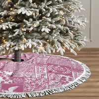 Pink Tonga Kilisimasi Fiefia Tree Skirt Pacific Patchwork Xmas Vibes - Polynesian Pride
