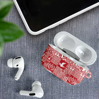 Red Tonga Kilisimasi Fiefia AirPods Case Pacific Patchwork Xmas Vibes - Polynesian Pride