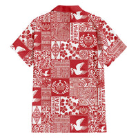 Red Tonga Kilisimasi Fiefia Family Matching Mermaid Dress and Hawaiian Shirt Pacific Patchwork Xmas Vibes LT9 - Polynesian Pride