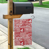 Red Tonga Kilisimasi Fiefia Garden Flag Pacific Patchwork Xmas Vibes - Polynesian Pride