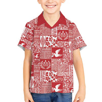 Red Tonga Kilisimasi Fiefia Hawaiian Shirt Pacific Patchwork Xmas Vibes - Polynesian Pride