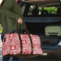 Red Tonga Kilisimasi Fiefia Travel Bag Pacific Patchwork Xmas Vibes - Polynesian Pride