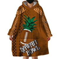 Custom Hawaii Honolulu Bowl Wearable Blanket Hoodie With Kakau Tribal Pattern LT9 - Polynesian Pride