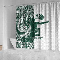 Polynesian Hawaii Volleyball Custom Shower Curtain Kakau with Sport Style