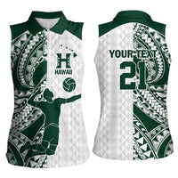 Polynesian Hawaii Volleyball Custom Women Sleeveless Polo Shirt Kakau with Sport Style