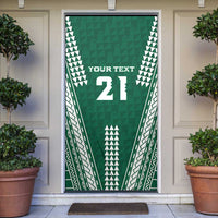 Polynesian Hawaii Volleyball Custom Door Cover Green Kakau with Map Motif - Polynesian Pride