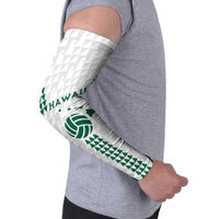 Polynesian Hawaii Volleyball Custom Arm Sleeves White Kakau with Map Motif - Polynesian Pride
