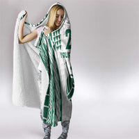 Polynesian Hawaii Volleyball Custom Hooded Blanket White Kakau with Map Motif
