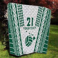 Polynesian Hawaii Volleyball Custom Quilt White Kakau with Map Motif LT9 - Polynesian Pride