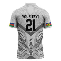 New Caledonia Football Custom Zipper Polo Shirt Go Champions Les Cagous - Polynesian Pride