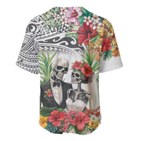 Skeleton Love for Valentine’s Day Baseball Jersey Polynesian Tribal Love Forever