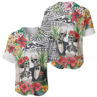 Skeleton Love for Valentine’s Day Baseball Jersey Polynesian Tribal Love Forever