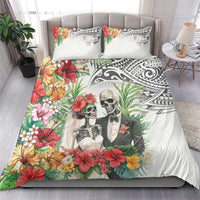 Skeleton Love for Valentines Day Bedding Set Polynesian Tribal Love Forever LT9 - Polynesian Pride