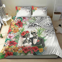 Skeleton Love for Valentines Day Bedding Set Polynesian Tribal Love Forever LT9 - Polynesian Pride