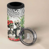 Skeleton Love for Valentine’s Day 4 in 1 Can Cooler Tumbler Polynesian Tribal Love Forever