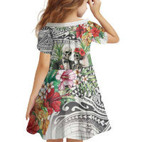 Skeleton Love for Valentines Day Family Matching Short Sleeve Bodycon Dress and Hawaiian Shirt Polynesian Tribal Love Forever LT9 - Polynesian Pride