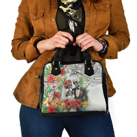 Skeleton Love for Valentine’s Day Shoulder Handbag Polynesian Tribal Love Forever