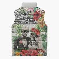 Skeleton Love for Valentine’s Day Sleeveless Puffer Jacket Polynesian Tribal Love Forever - Polynesian Pride