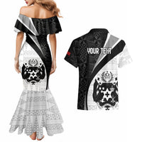 Personalised Tonga Emancipation Day Couples Matching Mermaid Dress and Hawaiian Shirt Since 1970 Ngatu Tribal Pattern LT9 - Polynesian Pride