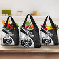 Personalised Tonga Emancipation Day Grocery Bag Since 1970 Ngatu Tribal Pattern