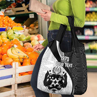 Personalised Tonga Emancipation Day Grocery Bag Since 1970 Ngatu Tribal Pattern