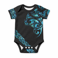 All Black Maori Tribal Tattoo Personalised Baby Onesie Polynesian Style