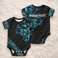 All Black Maori Tribal Tattoo Personalised Baby Onesie Polynesian Style