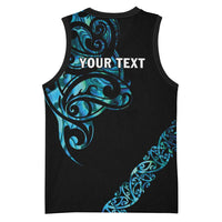All Black Maori Tribal Tattoo Personalised Basketball Jersey Polynesian Style - Polynesian Pride