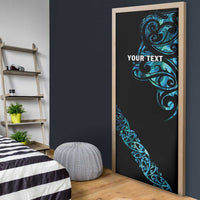 All Black Maori Tribal Tattoo Personalised Door Cover Polynesian Style - Polynesian Pride