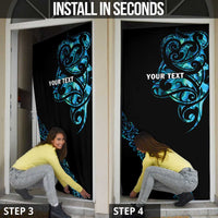 All Black Maori Tribal Tattoo Personalised Door Cover Polynesian Style - Polynesian Pride