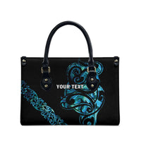 All Black Maori Tribal Tattoo Personalised Leather Bag Polynesian Style - Polynesian Pride