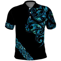 All Black Maori Tribal Tattoo Personalised Polo Shirt Polynesian Style