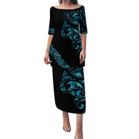 All Black Maori Tribal Tattoo Personalised Puletasi Polynesian Style