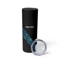 All Black Maori Tribal Tattoo Personalised Skinny Tumbler Polynesian Style