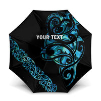 All Black Maori Tribal Tattoo Personalised Umbrella Polynesian Style - Polynesian Pride