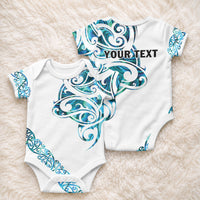 All White Maori Tribal Tattoo Personalised Baby Onesie Polynesian Style