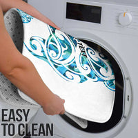 All White Maori Tribal Tattoo Personalised Bathroom Set Polynesian Style - Polynesian Pride