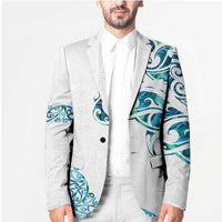 All White Maori Tribal Tattoo Personalised Blazer Polynesian Style - Polynesian Pride