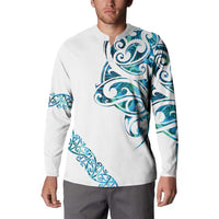All White Maori Tribal Tattoo Personalised Button Sweatshirt Polynesian Style LT9 - Polynesian Pride