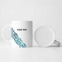 All White Maori Tribal Tattoo Personalised Ceramic Mug Polynesian Style - Polynesian Pride