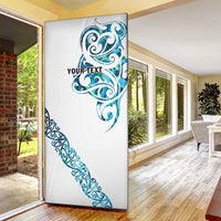 All White Maori Tribal Tattoo Personalised Door Cover Polynesian Style - Polynesian Pride