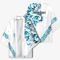 All White Maori Tribal Tattoo Personalised Kimono Polynesian Style - Polynesian Pride