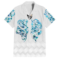 Queensland Maori Kiwi Personalised Hawaiian Shirt Ma Kakariki Papua Shell Maori Tribal Tattoo LT9 White - Polynesian Pride